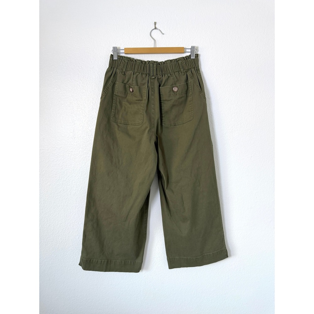 Democracy Olive Green Wide Leg Trousers Elastic Gathered High Waist Pant Size 10 - Picture 3 of 7